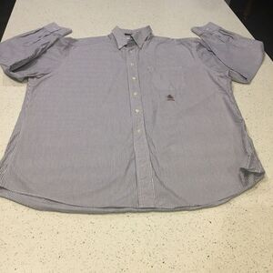 Tommy Hilfiger Shirt Adult 17.5 Blue Striped Long Sleeve Mens 17 1/2 X 35 Dress